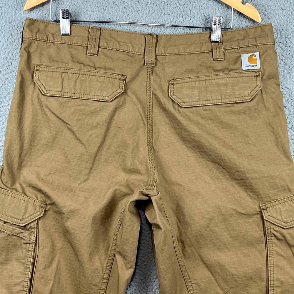 Carhartt Force Relaxed Fit Cargo Pants Mens 36x30 Brown Ripstop Work Trousers - Picture 5 of 11